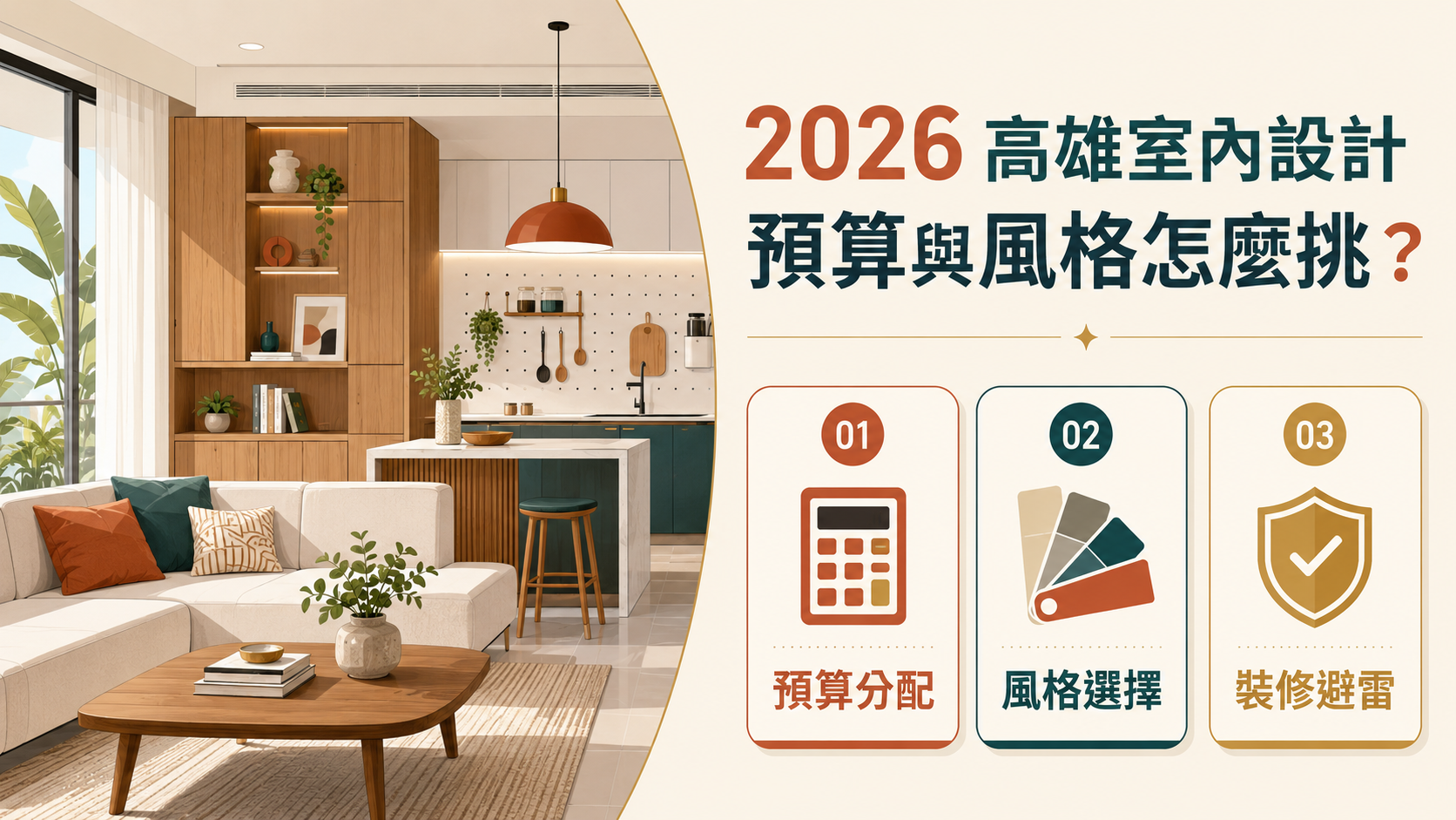 2026 高雄室內設計預算與風格怎麼挑？5 步驟教你裝潢不踩雷